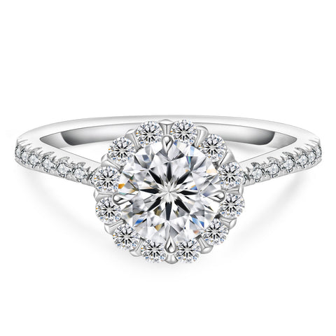 1.0ct Lab Grown Diamond Halo Engagement Ring 0005 KRKC