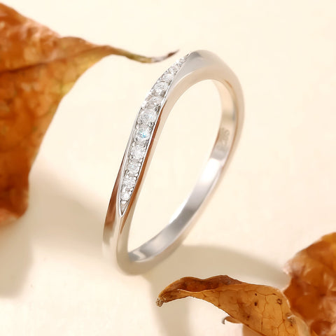 0.04 Carats VVS1 Moissanite Wedding Rings for Women 0215