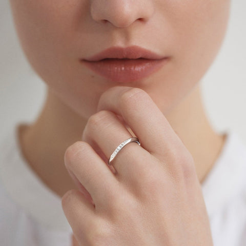 0.04 Carats VVS1 Moissanite Wedding Rings for Women 0215