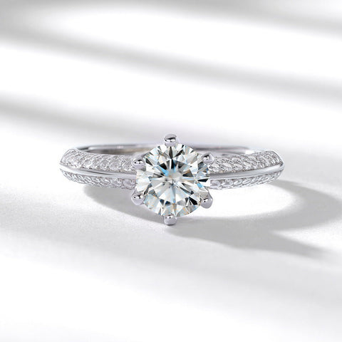 1.0ct Lab Grown Diamond Sidestone Engagement Ring 0002 KRKC