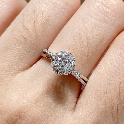 1.0ct Lab Grown Diamond Designer Engagement Ring 0007 KRKC