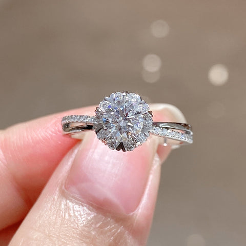 1.0ct Lab Grown Diamond Designer Engagement Ring 0007 KRKC